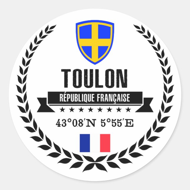 Toulon Classic Round Sticker (Front)