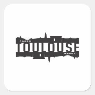 Toulouse City Skyline Cityscape Travel Funny Gift Square Sticker