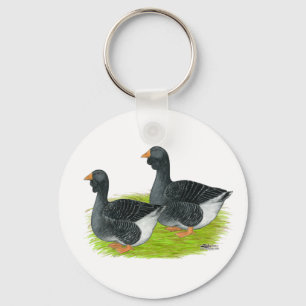 Toulouse Dewlap Geese Keychain
