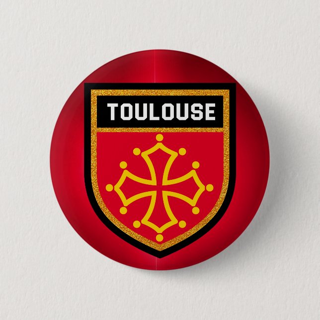 Toulouse Flag 2 Inch Round Button (Front)