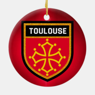 Toulouse Flag Ceramic Ornament