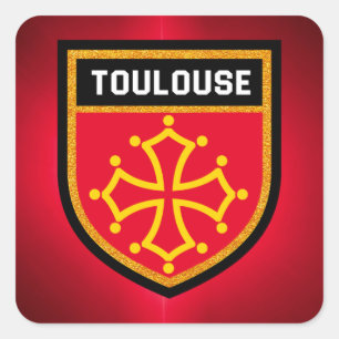 Toulouse Flag Square Sticker