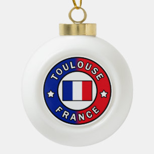 Toulouse France Ceramic Ball Christmas Ornament