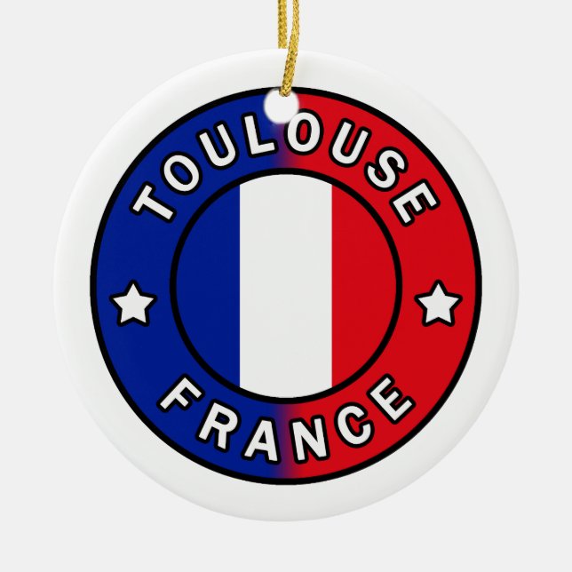 Toulouse France Ceramic Ornament (Front)