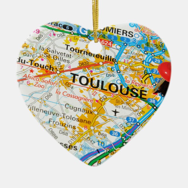 Toulouse, France Ceramic Ornament (Front)