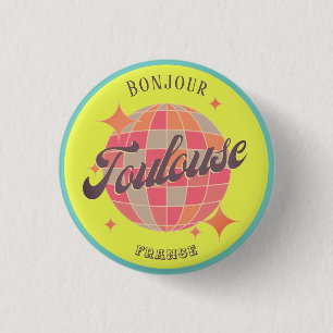 Toulouse France city colourful modern accessory  1 Inch Round Button