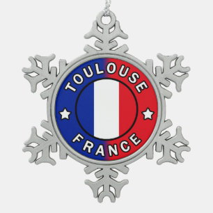 Toulouse France Snowflake Pewter Christmas Ornament