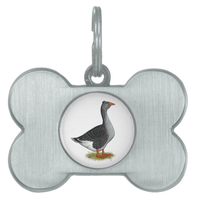Toulouse Goose Tufted Pet Tag (Front)