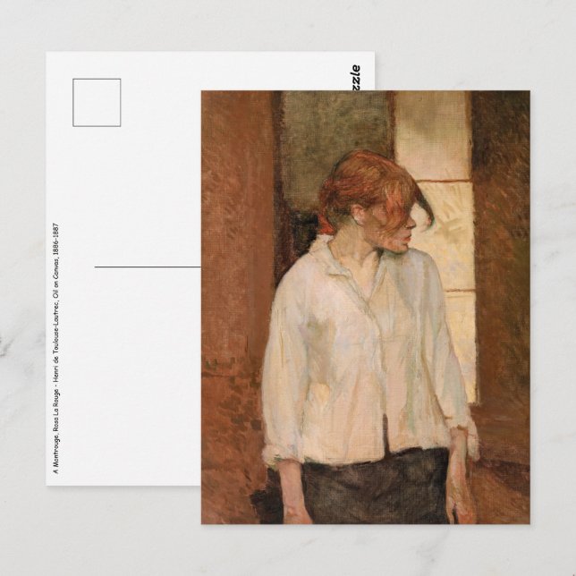 Toulouse-Lautrec - A Montrouge, Rosa La Rouge Postcard (Front/Back)