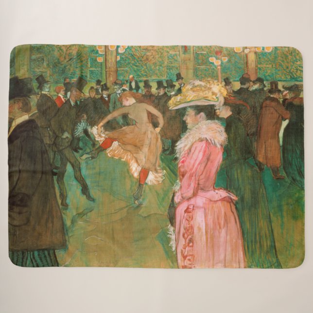 Toulouse-Lautrec - At the Rouge, The Dance Sherpa Blanket (Front (Horizontal))