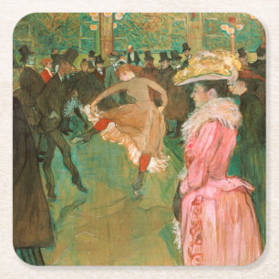Toulouse-Lautrec - At the Rouge, The Dance Square Paper Coaster
