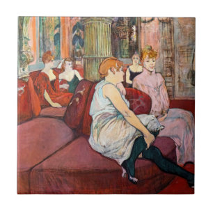 Toulouse-Lautrec - At the Salon, rue des Moulins Tile