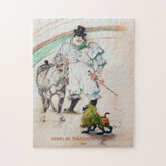 Toulouse-Lautrec, Circus Clown w Horse and Monkey Jigsaw Puzzle