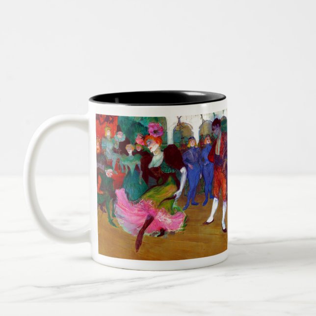 Toulouse Lautrec Dancing the Bolero Two-Tone Coffee Mug (Left)