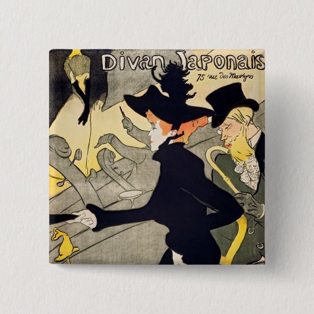 Toulouse-Lautrec - Divan Japonais 2 Inch Square Button (Front)