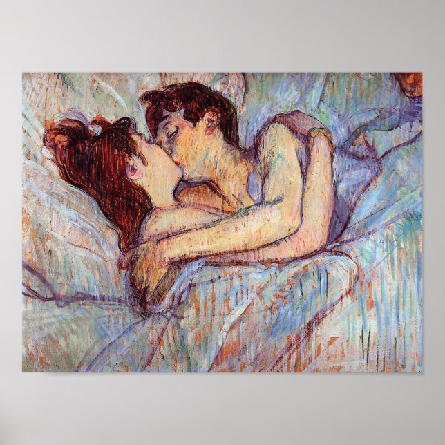 Toulouse Lautrec - In Bed The Kiss Lesbian Lovers Poster (Front)