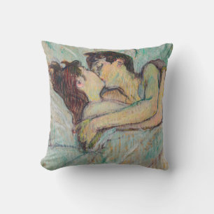 Toulouse-Lautrec - In Bed, The Kiss Throw Pillow