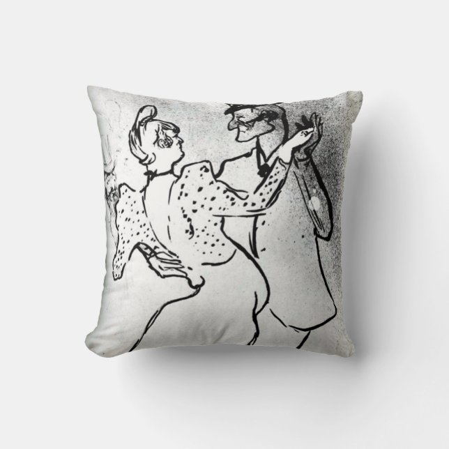 Toulouse-Lautrec: La Goulue and Valentin, Waltz Throw Pillow (Front)