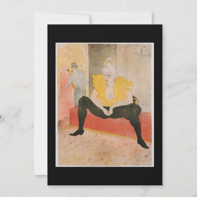 Toulouse-Lautrec - Mademoiselle Cha-u-kao Seated Invitation (Front)