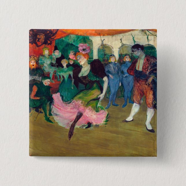 Toulouse-Lautrec - Marcelle Lender, Dancing Bolero 2 Inch Square Button (Front)
