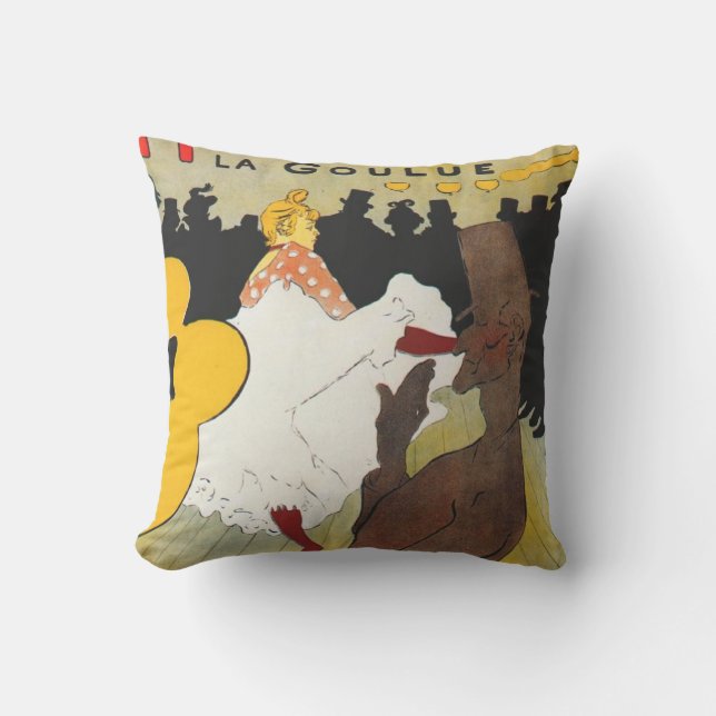 Toulouse Lautrec Poster Art Throw Pillow (Front)