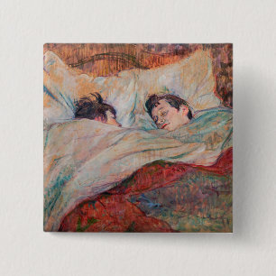 Toulouse-Lautrec - The Bed 2 Inch Square Button