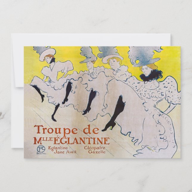 Toulouse-Lautrec - Troupe de Mlle Eglantine Thank You Card (Front)