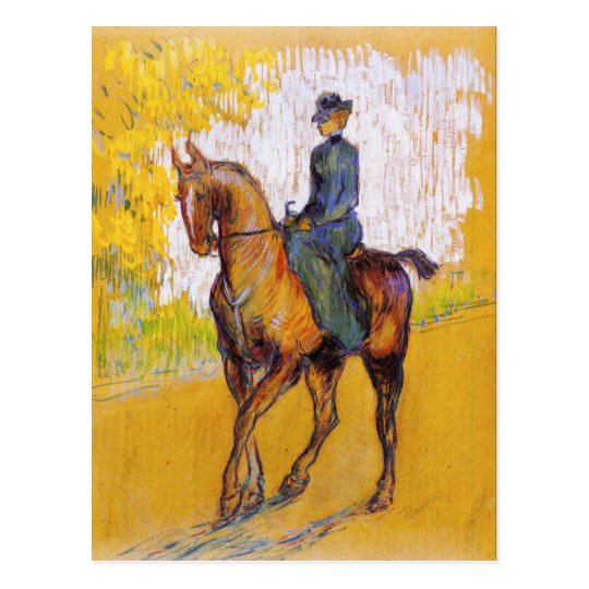 Toulouse-Lautrec Woman on Horse Postcard