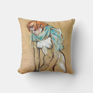 Toulouse-Lautrec - Woman Pulling Up her Stockings Throw Pillow