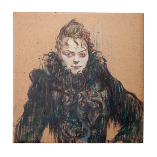 Toulouse-Lautrec - Woman with a Black Boa Tile (Front)