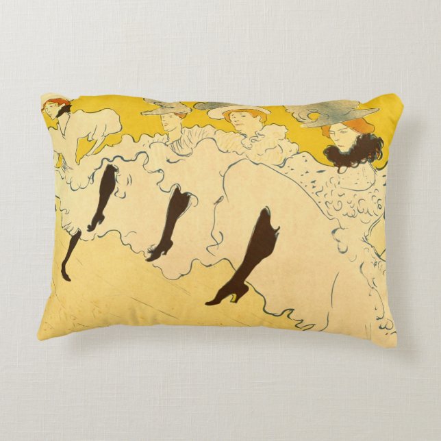 Toulouse Lautrec Yellow Dancing Girl Poster Accent Pillow (Back)