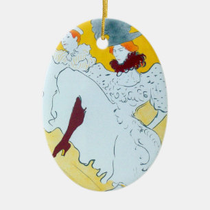 Toulouse Lautrec Yellow Dancing Girl Poster Ceramic Ornament