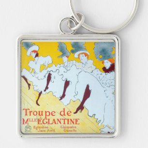 Toulouse Lautrec Yellow Dancing Girl Poster Keychain