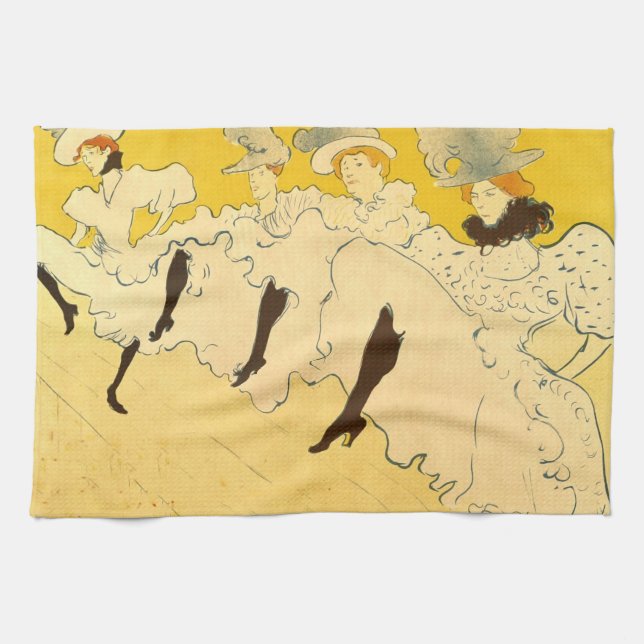 Toulouse Lautrec Yellow Dancing Girl Poster Kitchen Towel (Horizontal)