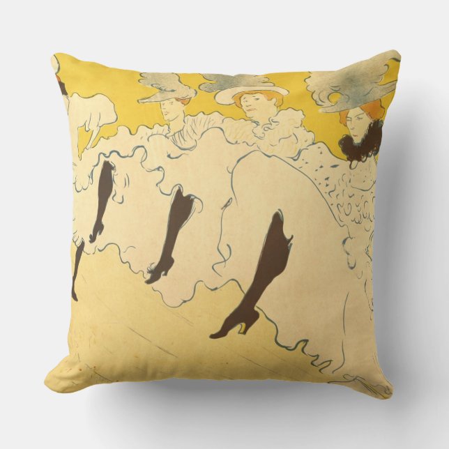 Toulouse Lautrec Yellow Dancing Girl Poster Outdoor Pillow (Front)