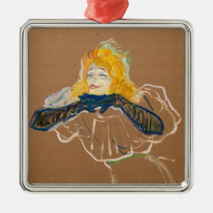 Toulouse-Lautrec - Yvette Guilbert Singing Metal Ornament