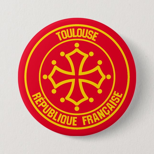 Toulouse Round Emblem 3 Inch Round Button (Front)