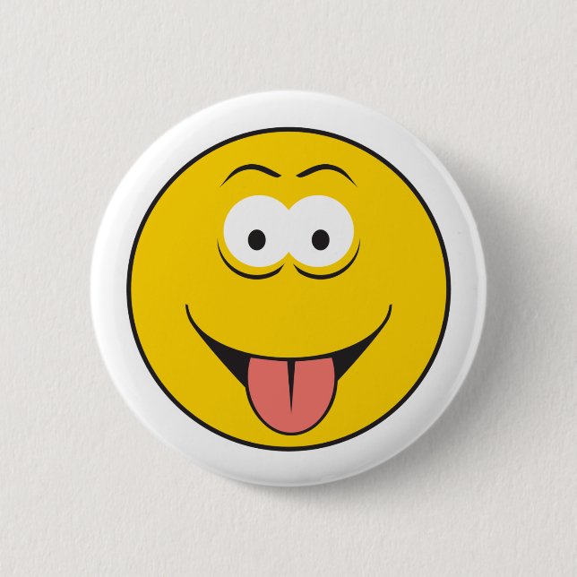 Tounge Out Face 2 Inch Round Button (Front)