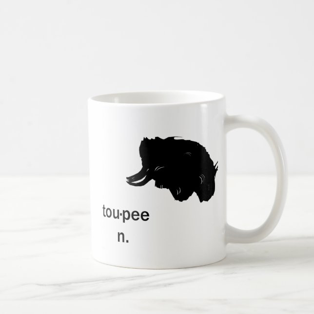 Toupee cup. coffee mug (Right)
