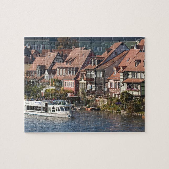 Tour boat in Little Venice and River Regnitz Jigsaw Puzzle (Horizontal)