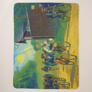 Tour de France First Race 1903 van Gogh Redux Sherpa Blanket