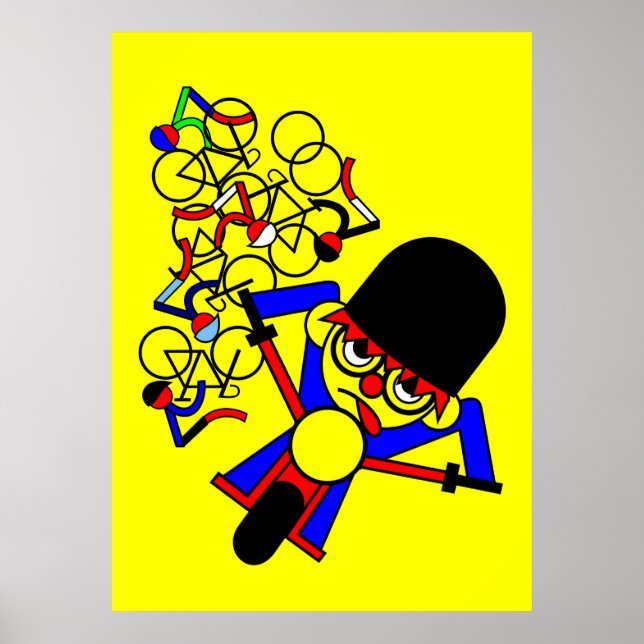 Tour de France Motorcycle Crash into Rider Poster (Front)