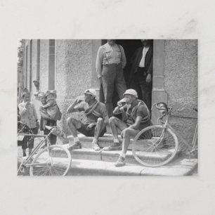Tour De France - Vintage Taking A Break Postcard