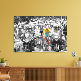 Tour de France Yellow Jersey Peloton Cycling Race Canvas Print