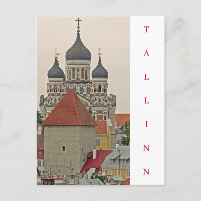 Tour de la vieille ville de Tallinn et carte posta (Devant)