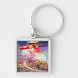 Tour De Paris, France in Aerocar PosterEurope Keychain