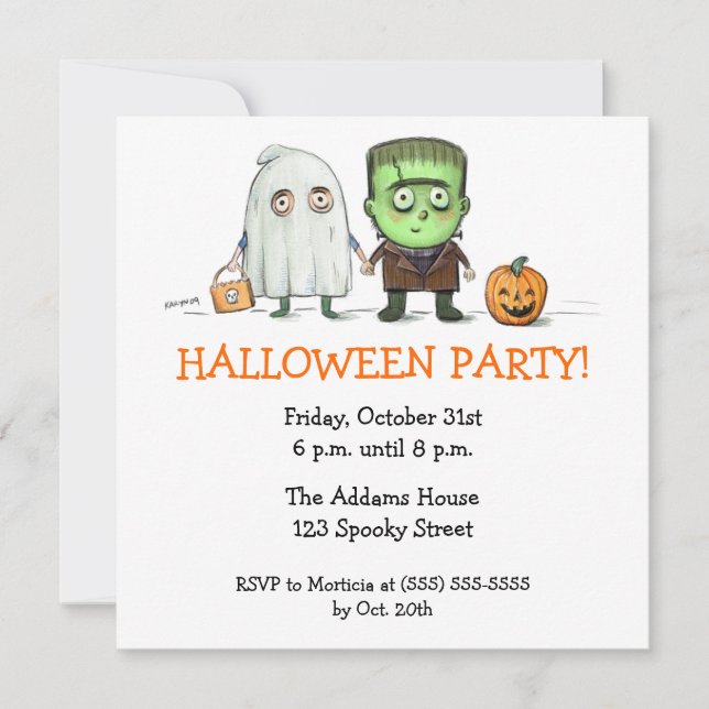 Tour de partie de Halloween ou invitations de (Devant)