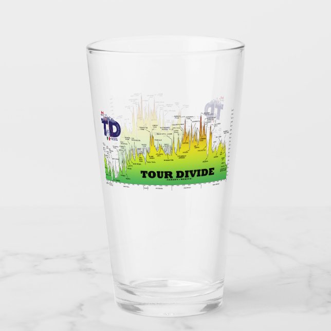 Tour Divide Elevation Profile Pint Glass (Front)