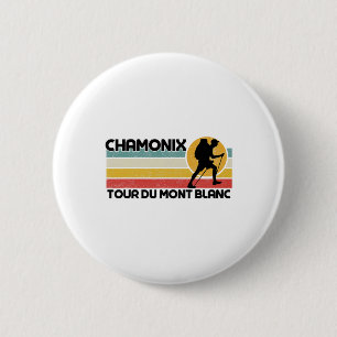 Tour Du Mont Blanc Chamonix Resort Area Skiing, Cl 2 Inch Round Button