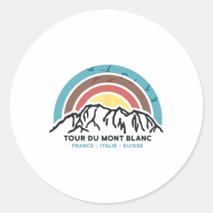 Tour Du Mont Blanc Finisher Chamonix France Hiking Classic Round Sticker